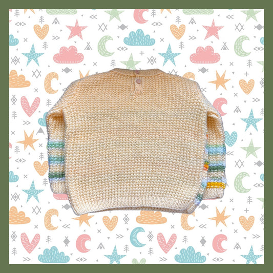 Yellow kids sweater with multicolor gradient