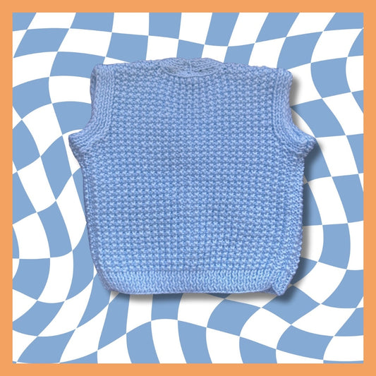 Sky blue baby cardigan, 1 month