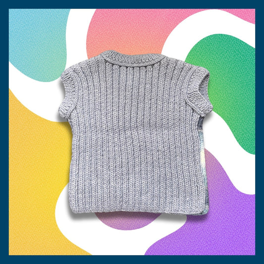 Sleeveless cardigan blue gradient