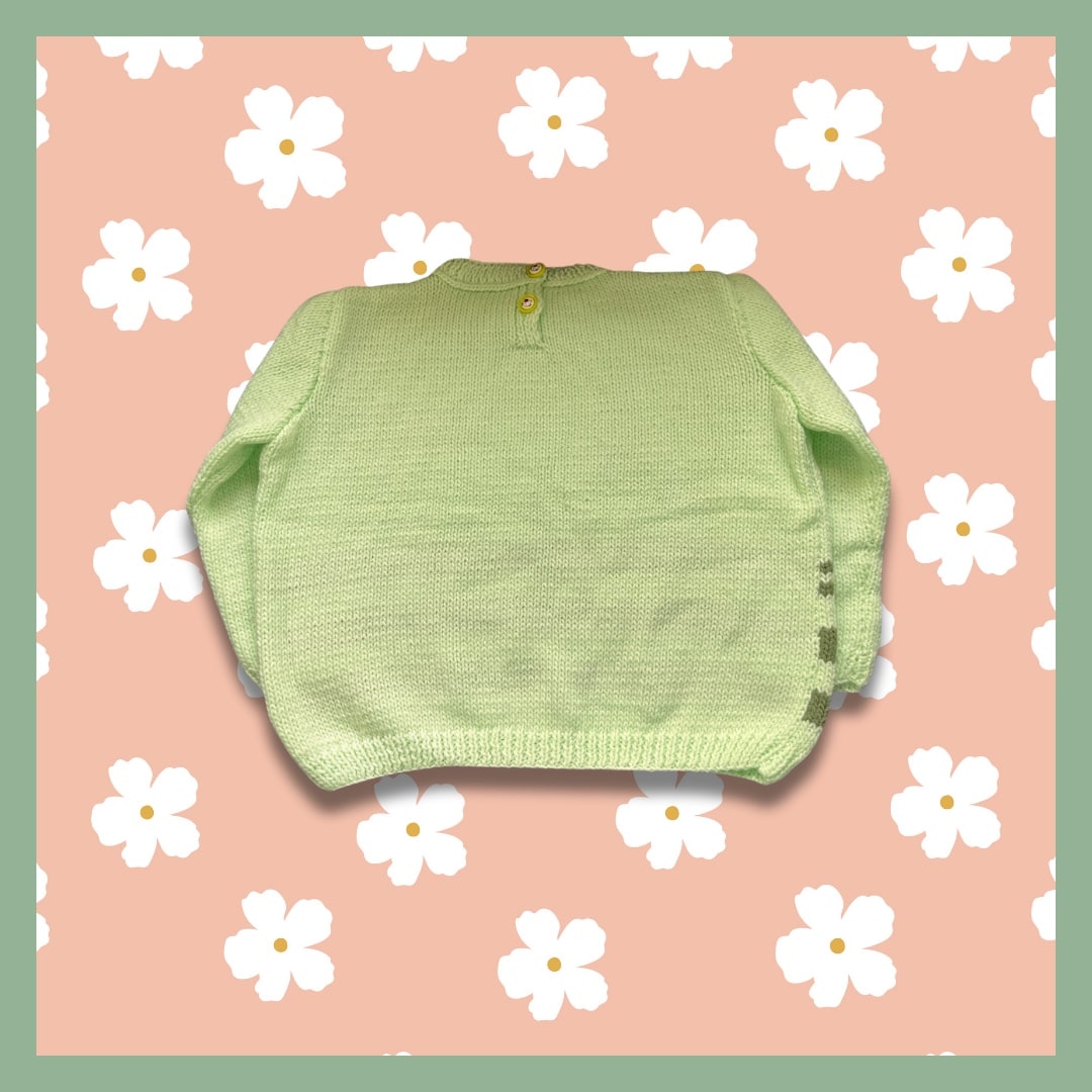 Light green striped kids sweater