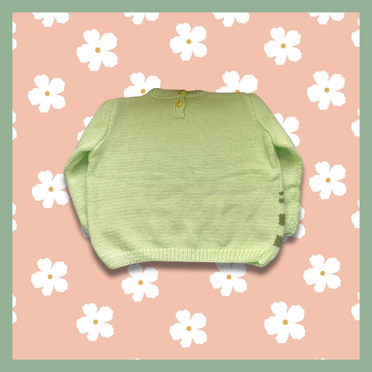 Light green striped kids sweater