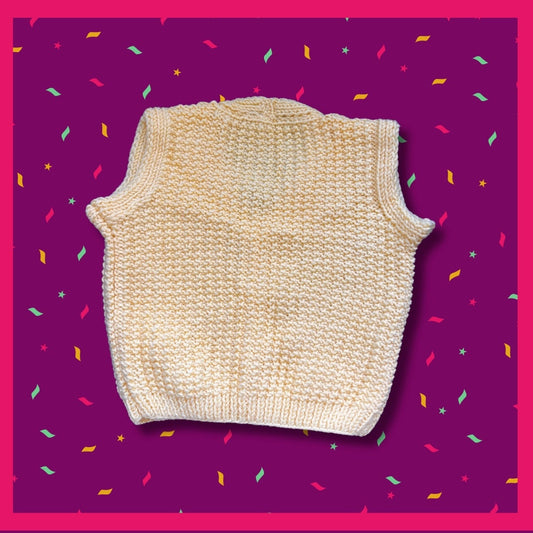 Yellow sleeveless baby cardigan, 18 months