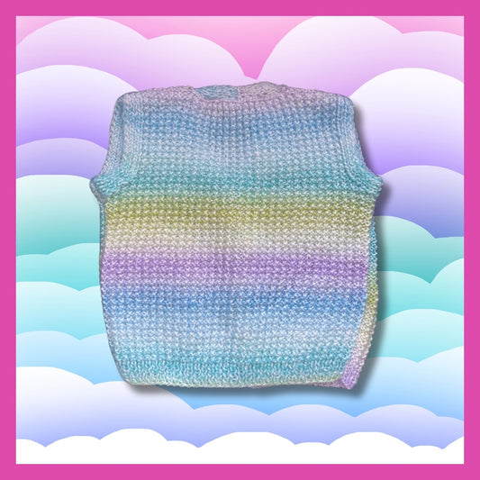 Gradient sleeveless baby cardigan