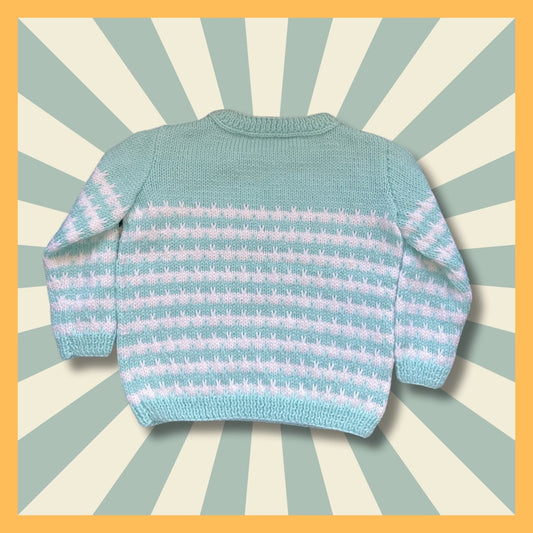 Mint and white kids sweater