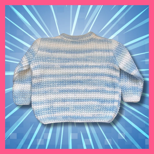 Gradient blue and white kids sweater