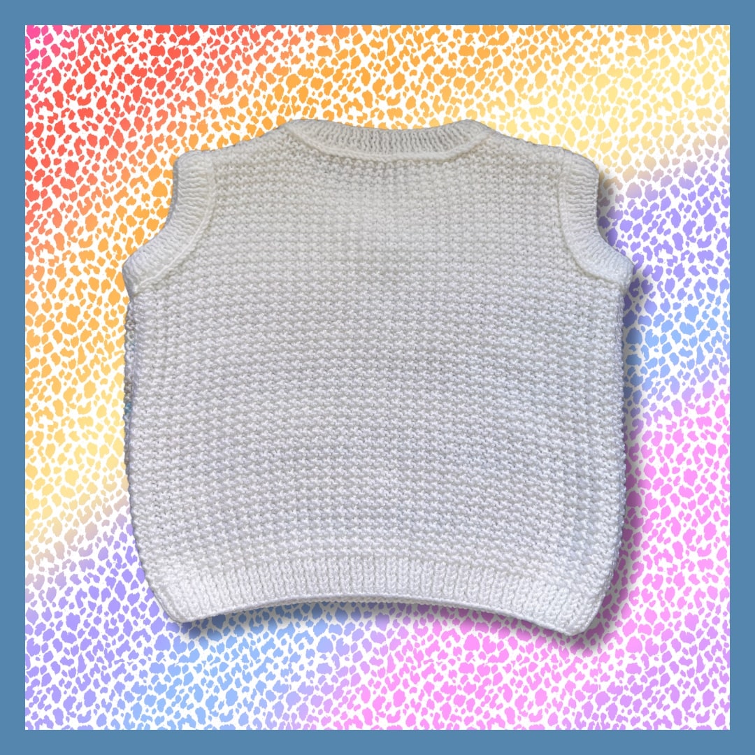 Pull sans manches pour enfant couleur crème avec rayures