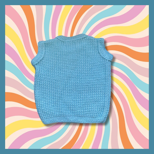 Light blue sleeveless kids sweater