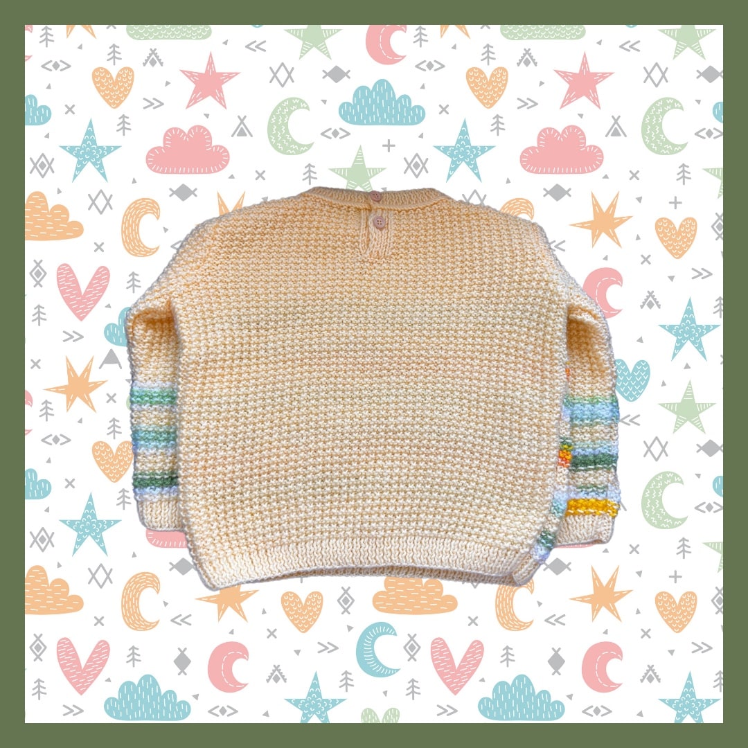 Yellow kids sweater with multicolor gradient