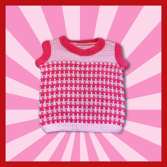 Pink sleeveless kids sweater