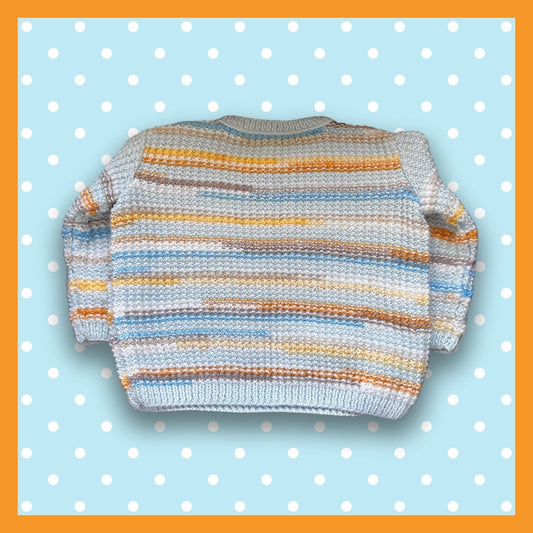 Bluestriped kids sweater with pocket