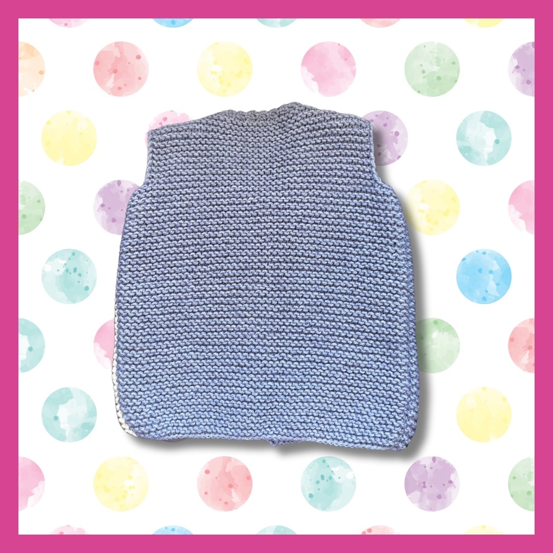 Kids sleeveless cardigan purple and cream