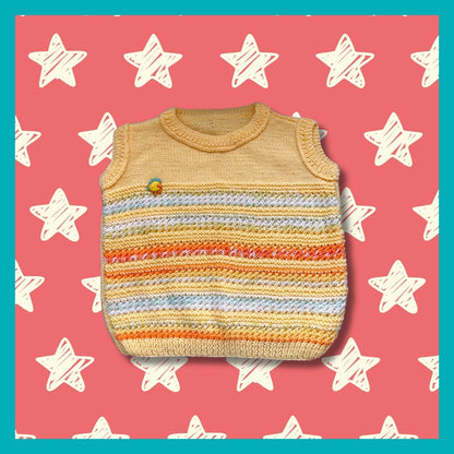 Sleeveless kids cardigan multicolor