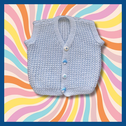 Sky blue baby cardigan, 3 mois