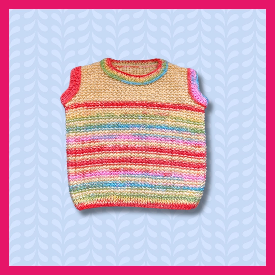 Sleeveless kids cardigan multicolor