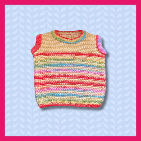 Sleeveless kids cardigan multicolor