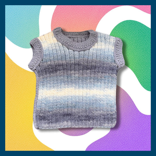 Sleeveless cardigan blue gradient