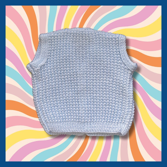 Sky blue baby cardigan, 3 mois