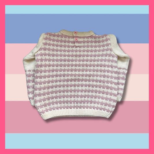 Cream and pink kids sweater