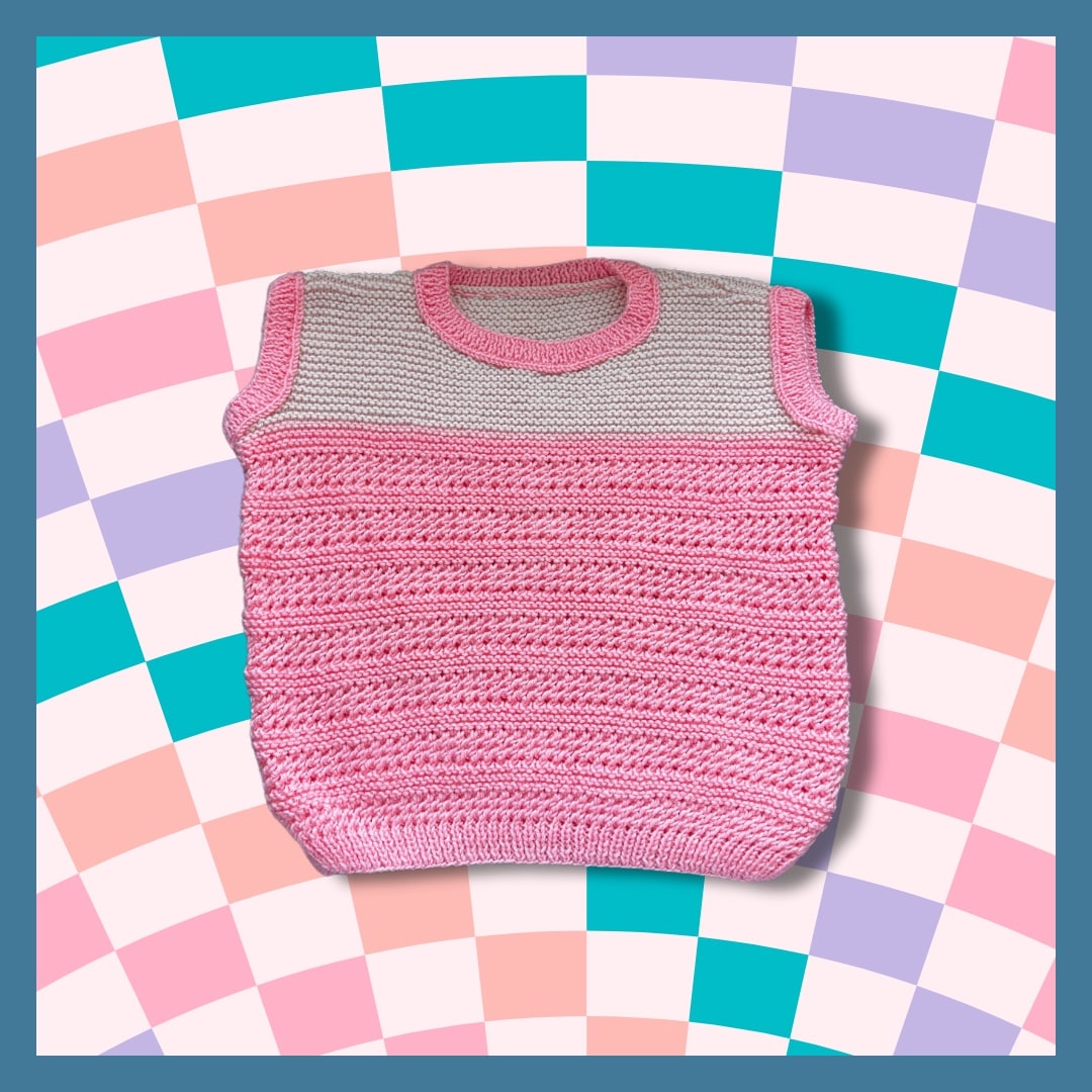 Girls cardigan bright pink and light pink