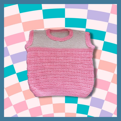 Girls cardigan bright pink and light pink