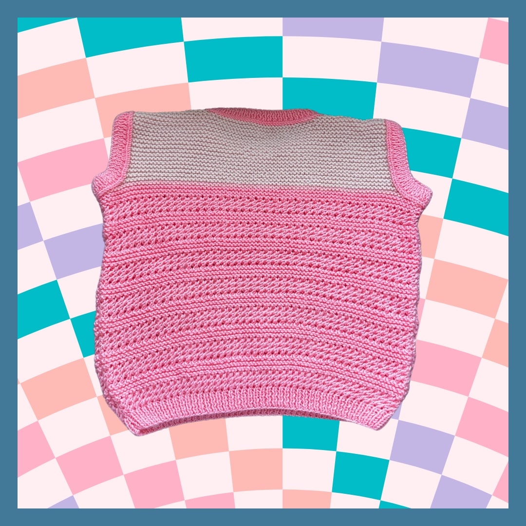 Girls cardigan bright pink and light pink