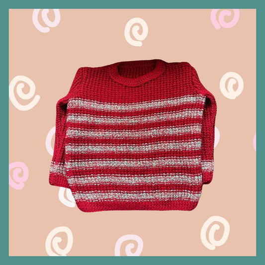 Striped sweater red and blue
