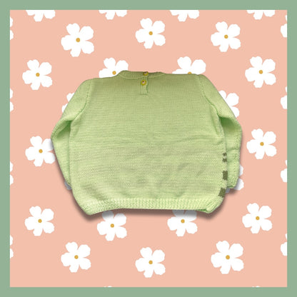 Light green striped kids sweater