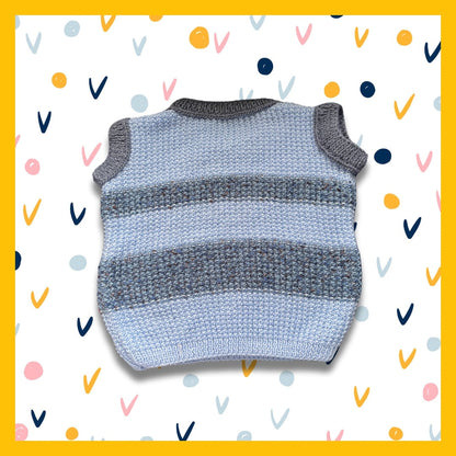 Sweater with shades of blue, and gray
