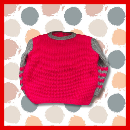 Dark pink and gray sweater