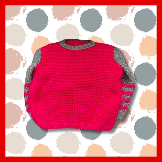 Dark pink and gray sweater