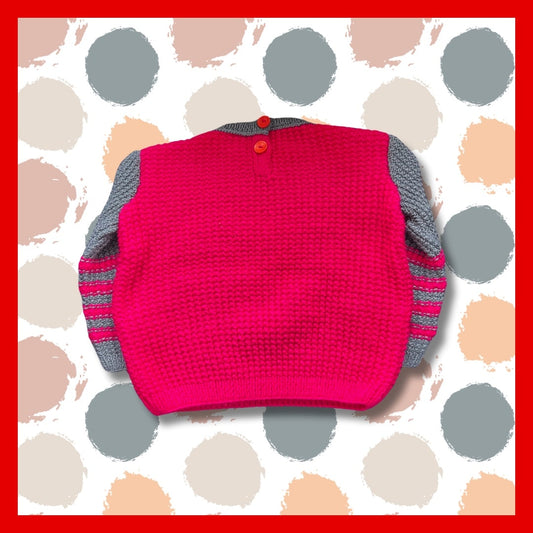 Dark pink and gray sweater