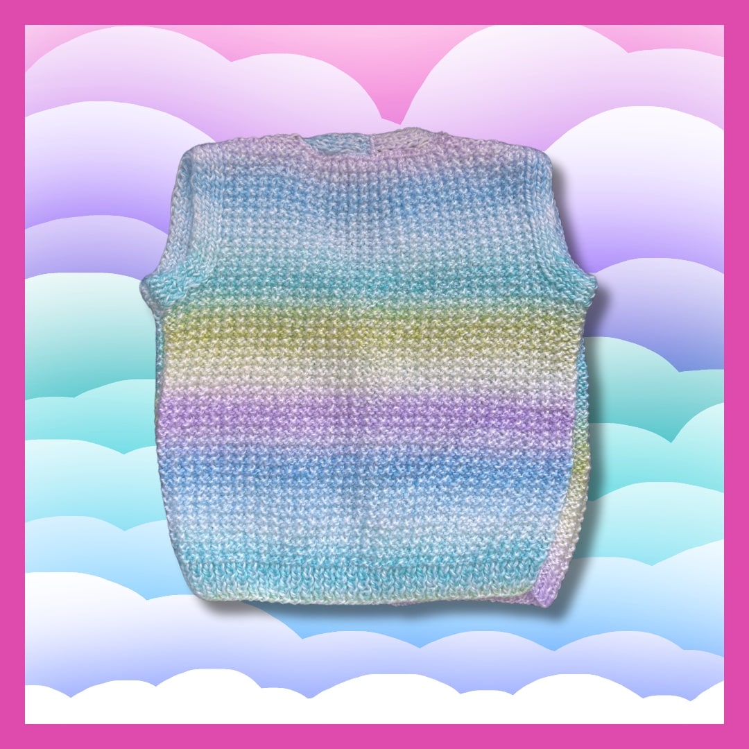 Gradient sleeveless baby cardigan