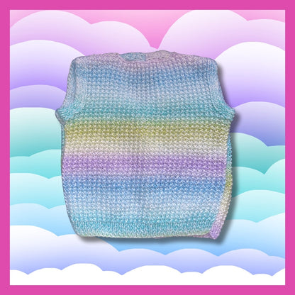 Gradient sleeveless baby cardigan