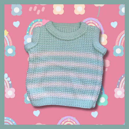 Mint sleeveless baby pullover