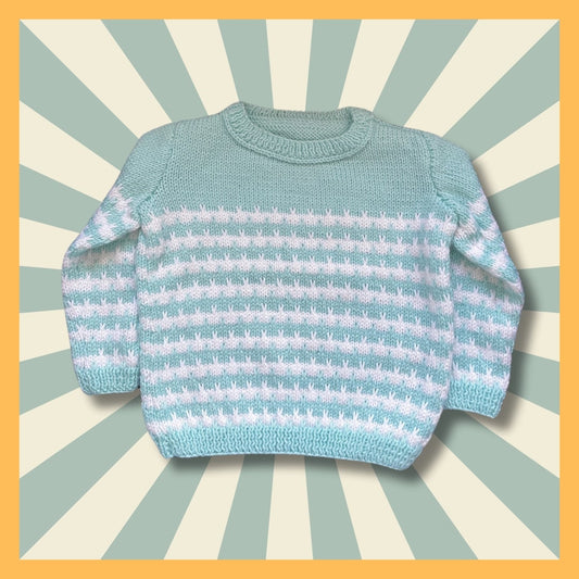 Mint and white kids sweater