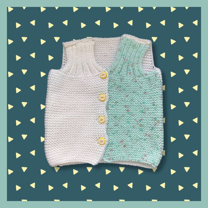 Mint sleeveless baby cardigan, 3 months