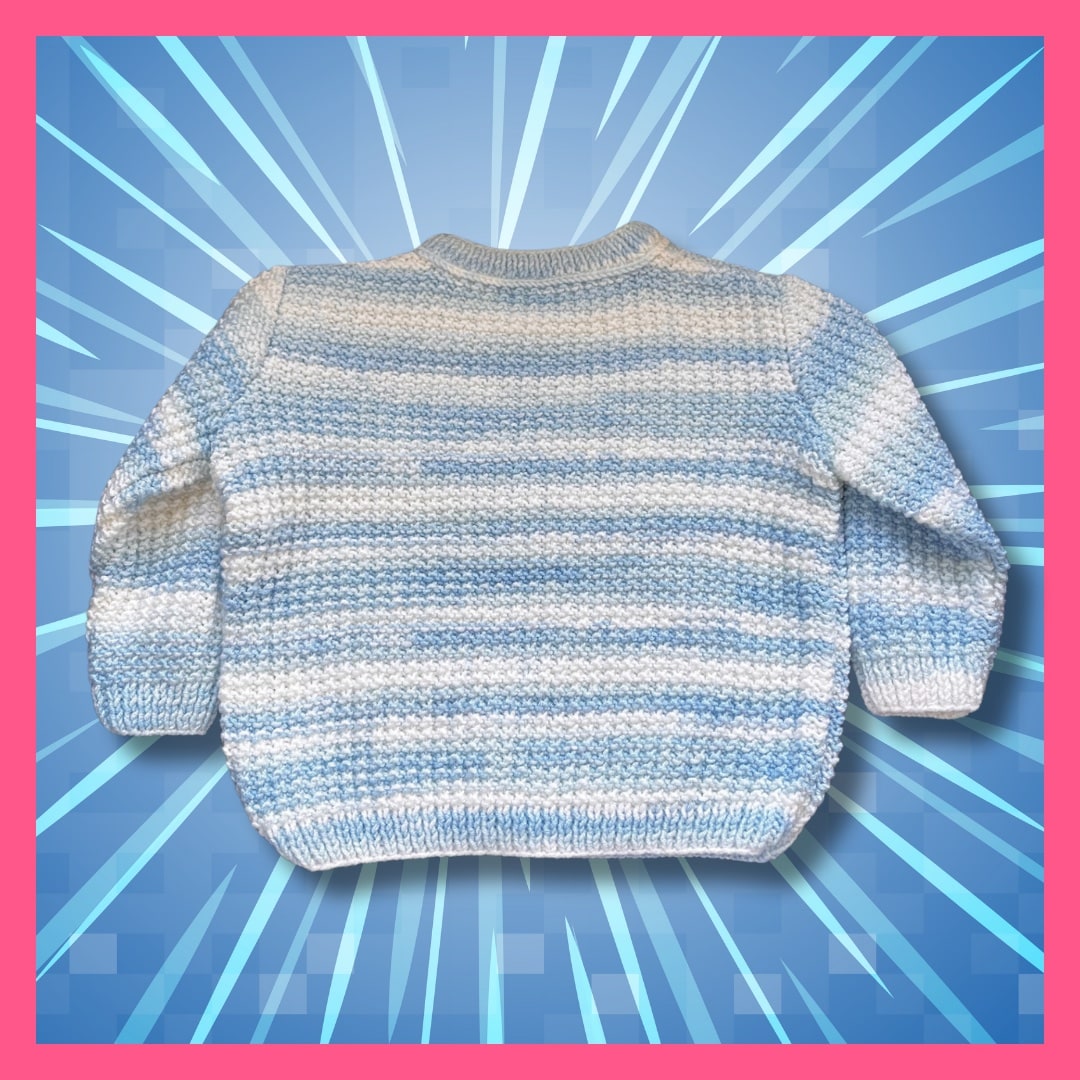 Gradient blue and white kids sweater