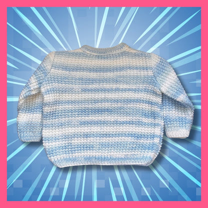 Gradient blue and white kids sweater