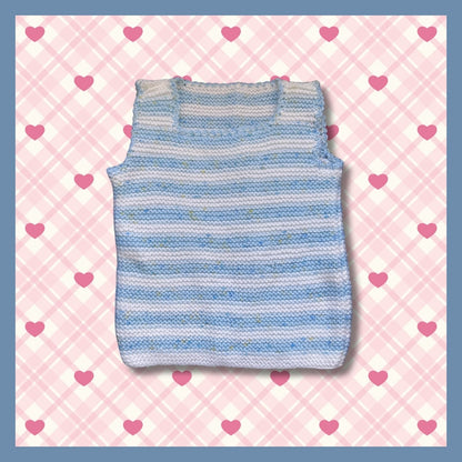 Blue kids sweater with square neckline