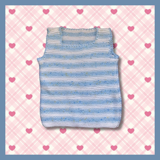 Blue kids sweater with square neckline