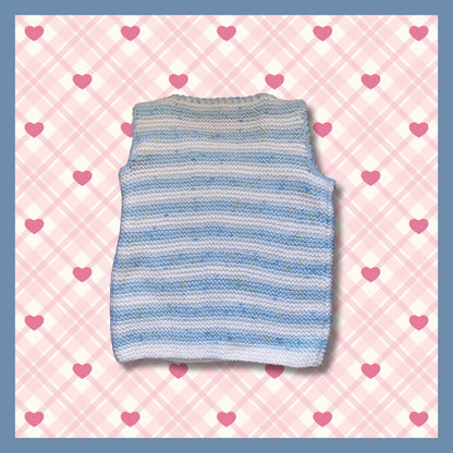 Blue kids sweater with square neckline