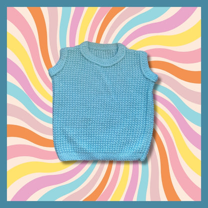 Light blue sleeveless kids sweater