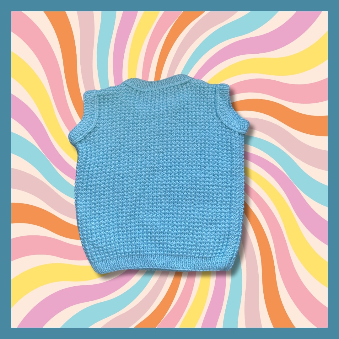Light blue sleeveless kids sweater